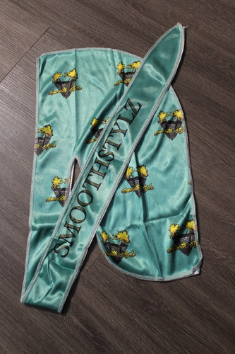 Smooth Stylz Silk Durag (Blue +Green)